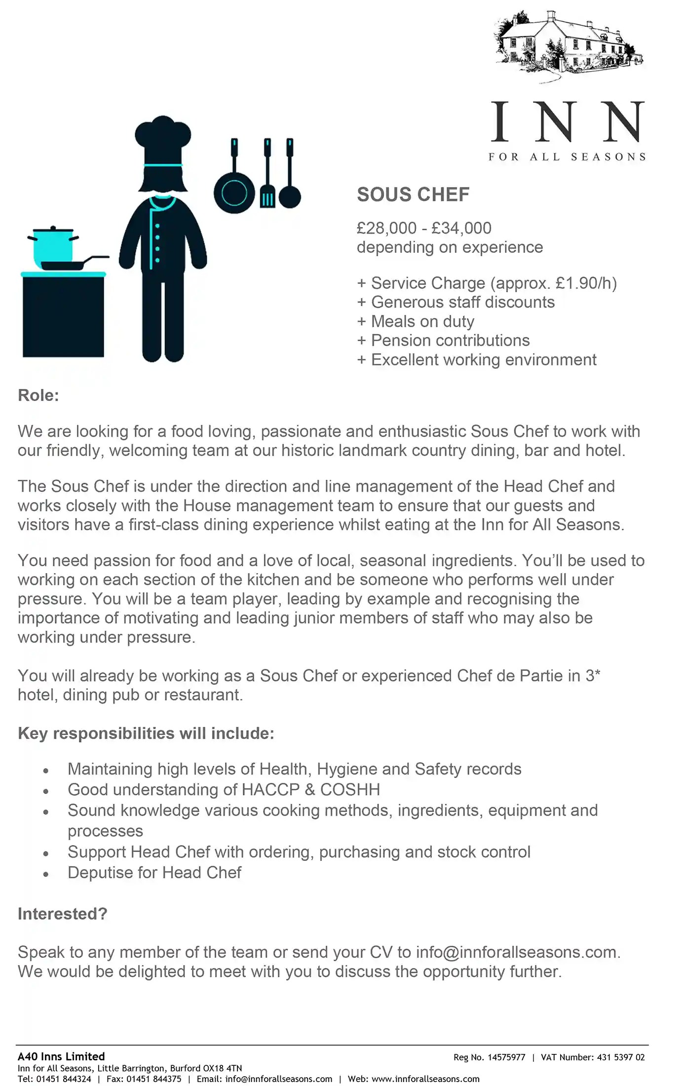 Hiring and job opportunities at The Inn For All seasons