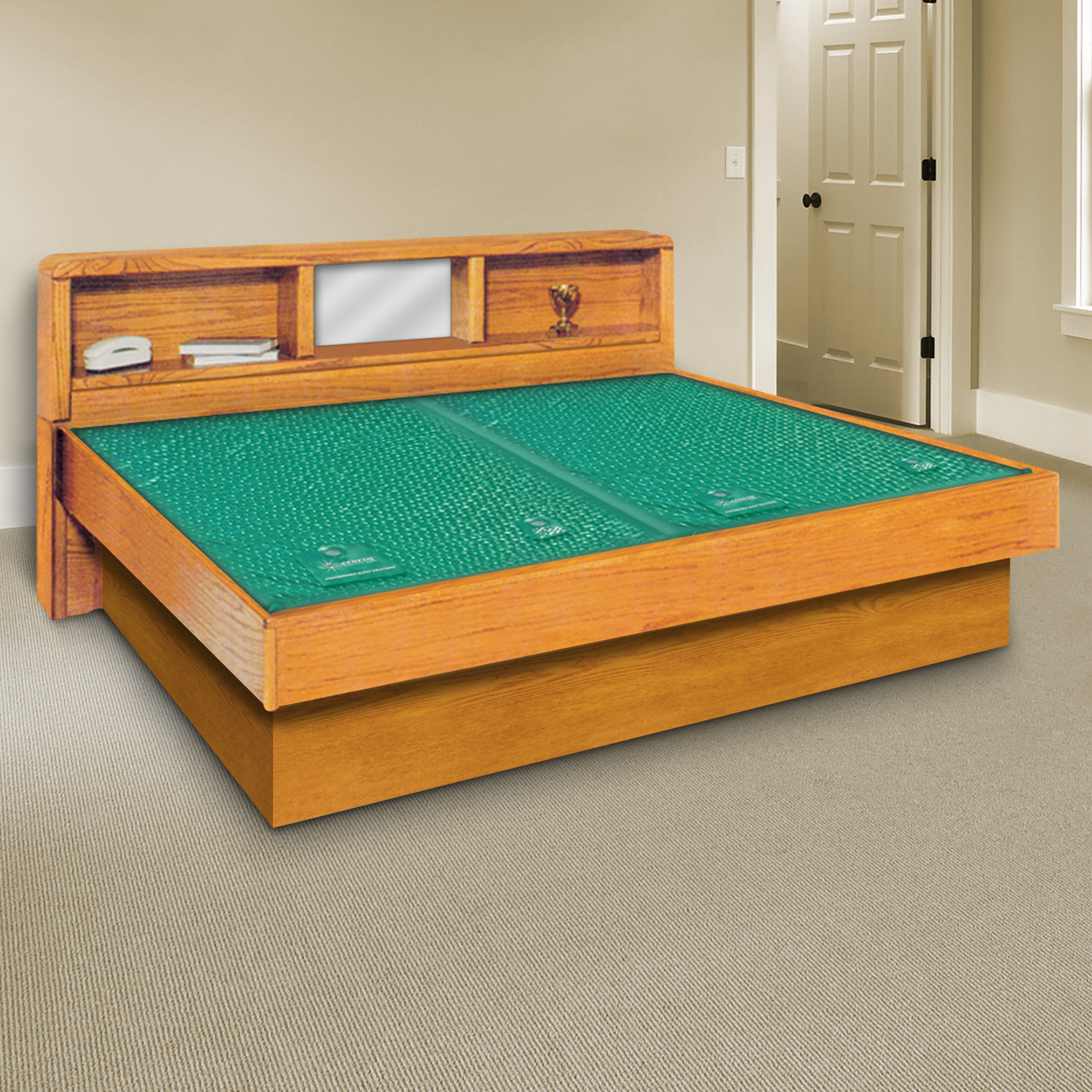 Oak Tulip Waterbed Headboard & Frame Set InnoMax
