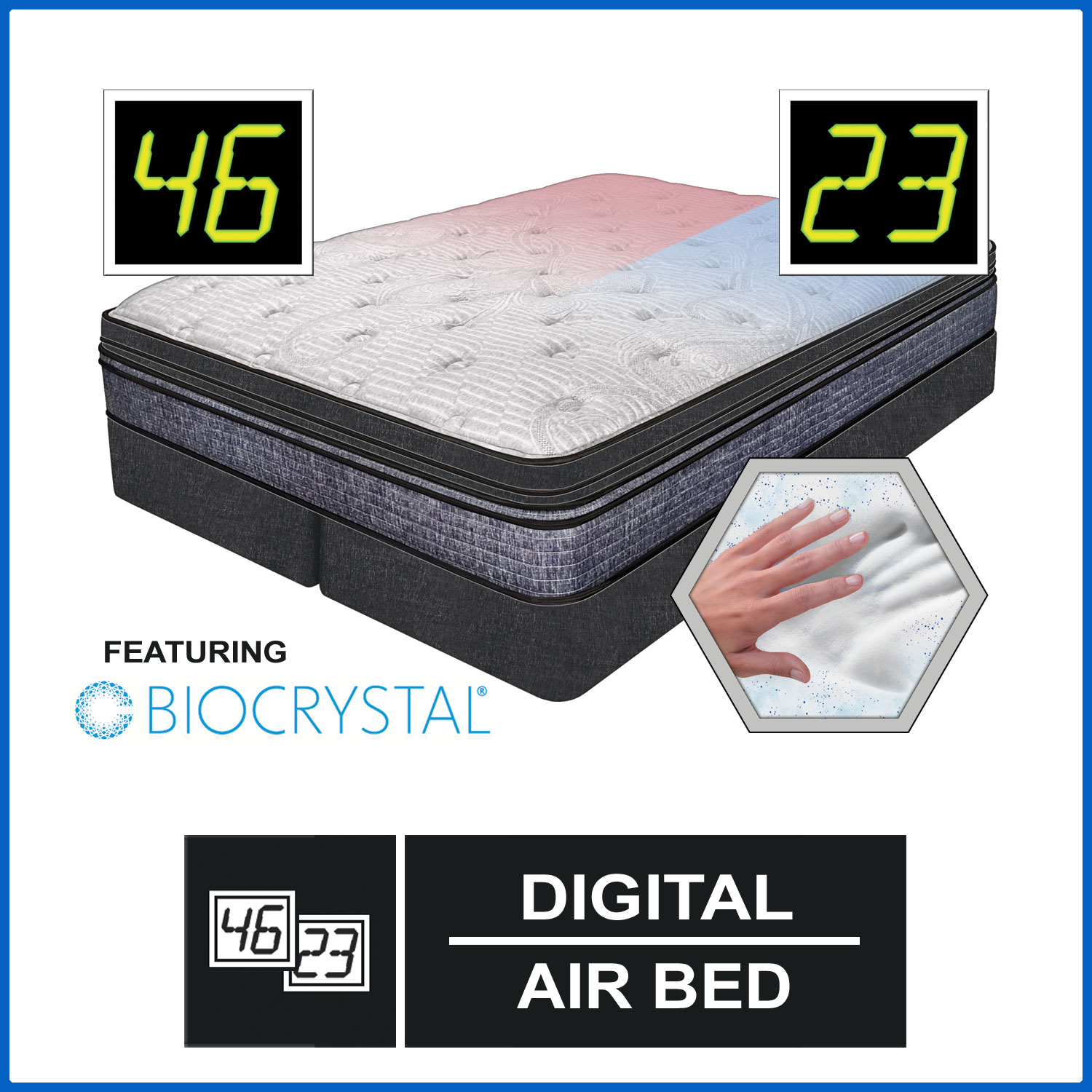 Cascade™ 12" Digital Air Bed featuring Biocrystal® InnoMax