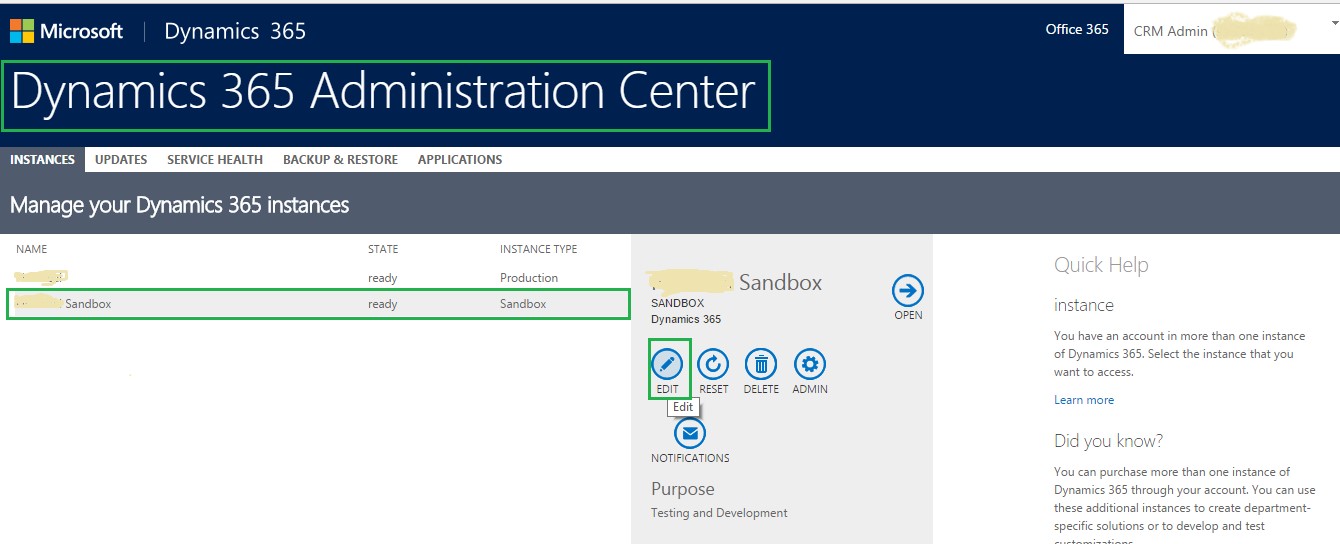 Sandbox Environments for Dynamics 365 Business.