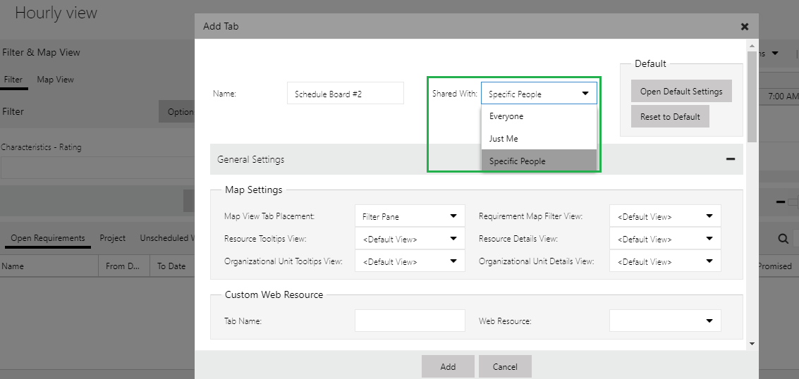 Dynamics 365 Field Service Personal View and Security on Schedule