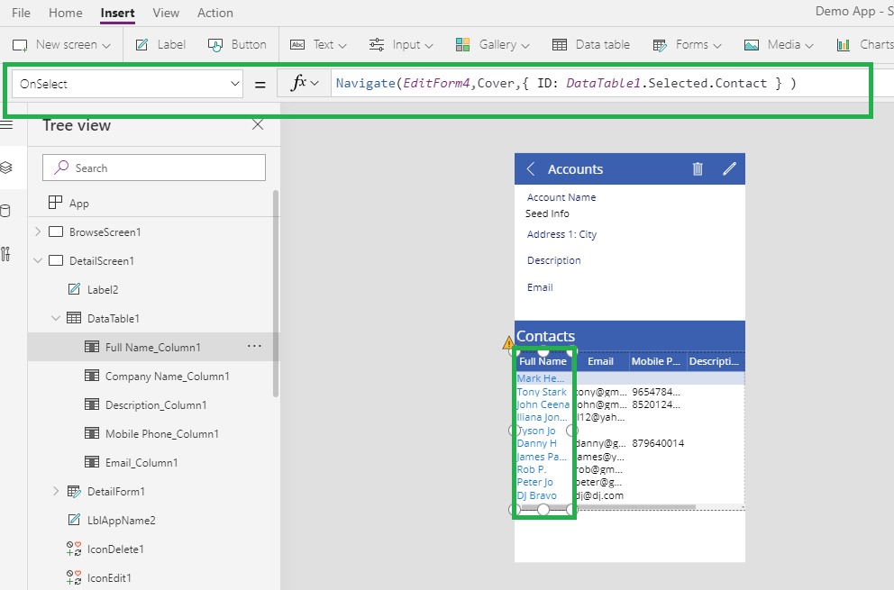 How to Add Hyperlink to Data Table Column in PowerApps Microsoft