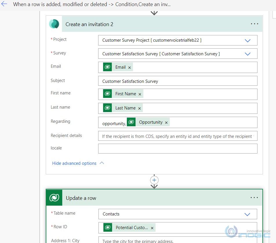 How to use Invitation Id of Customer Voice Survey Invitation in Power