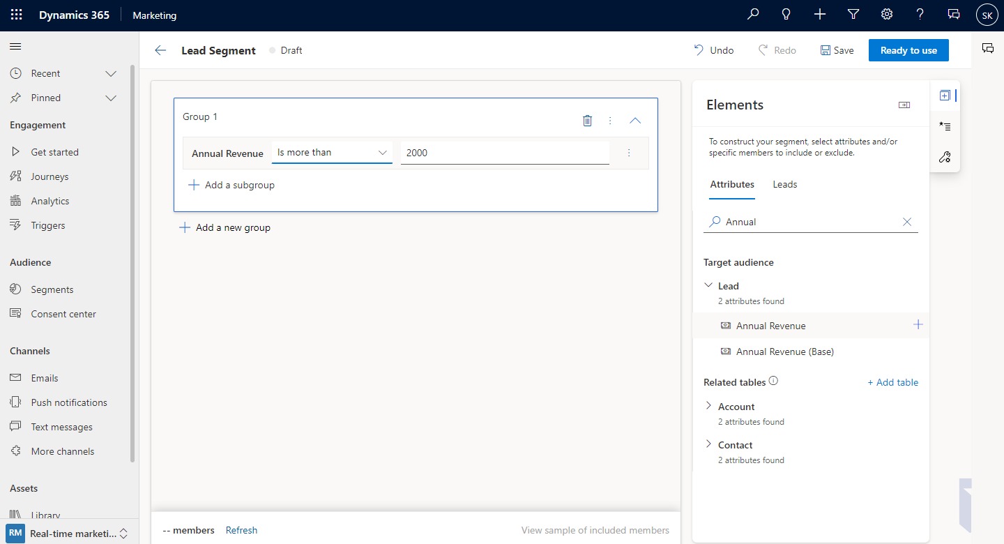 Segmentation in RealTime Marketing within Microsoft Dynamics 365