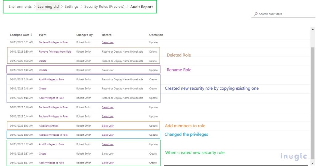 Auditing of Security Role in Microsoft Dynamic 365 CRM with Enhanced UI
