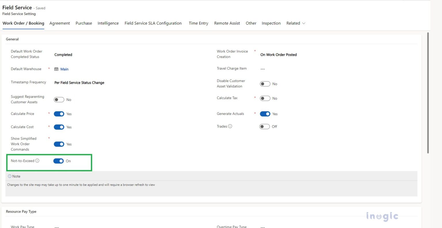 NottoExceed Setting with Field Service Dynamics 365 Microsoft