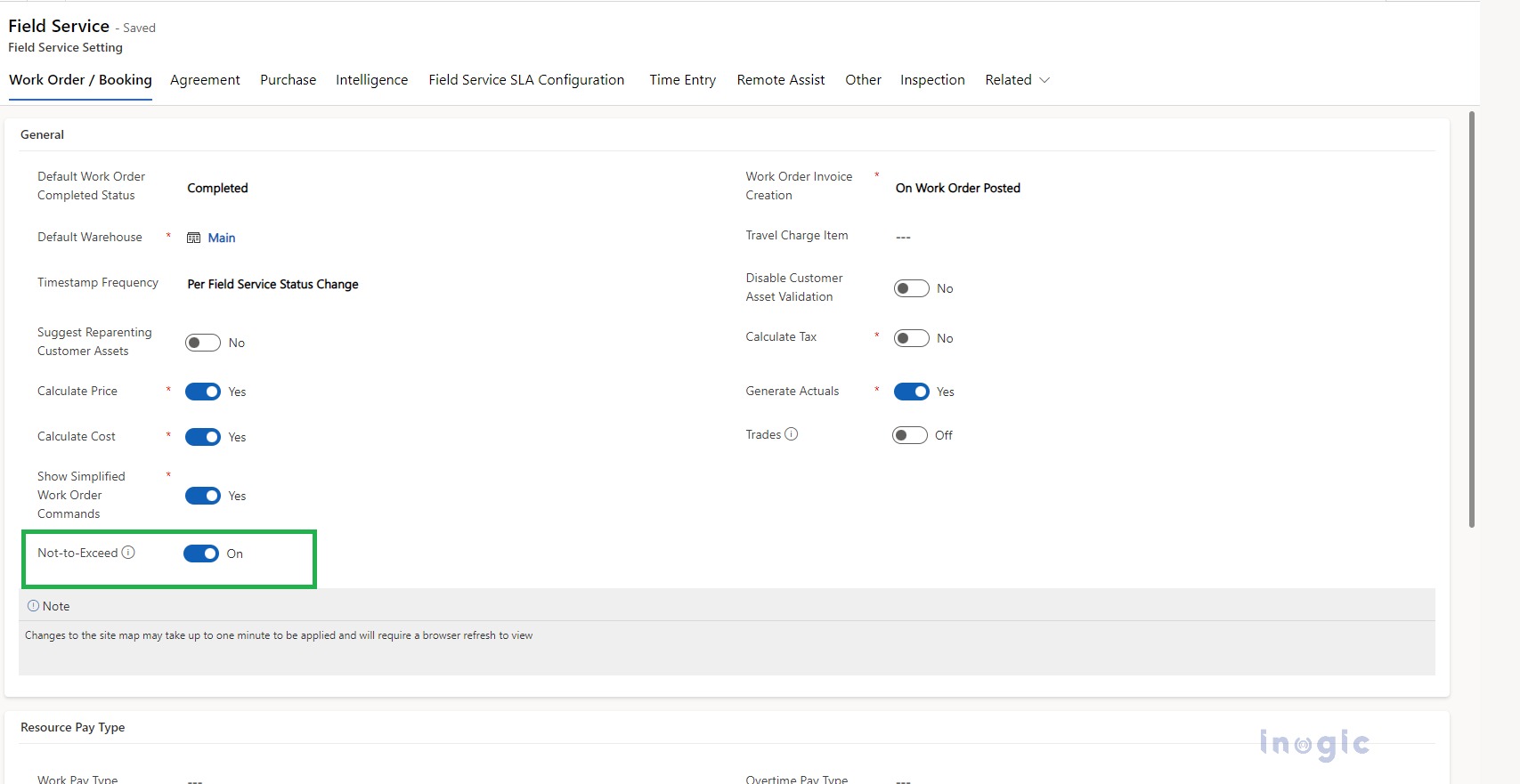 NottoExceed Setting with Field Service Dynamics 365 Microsoft