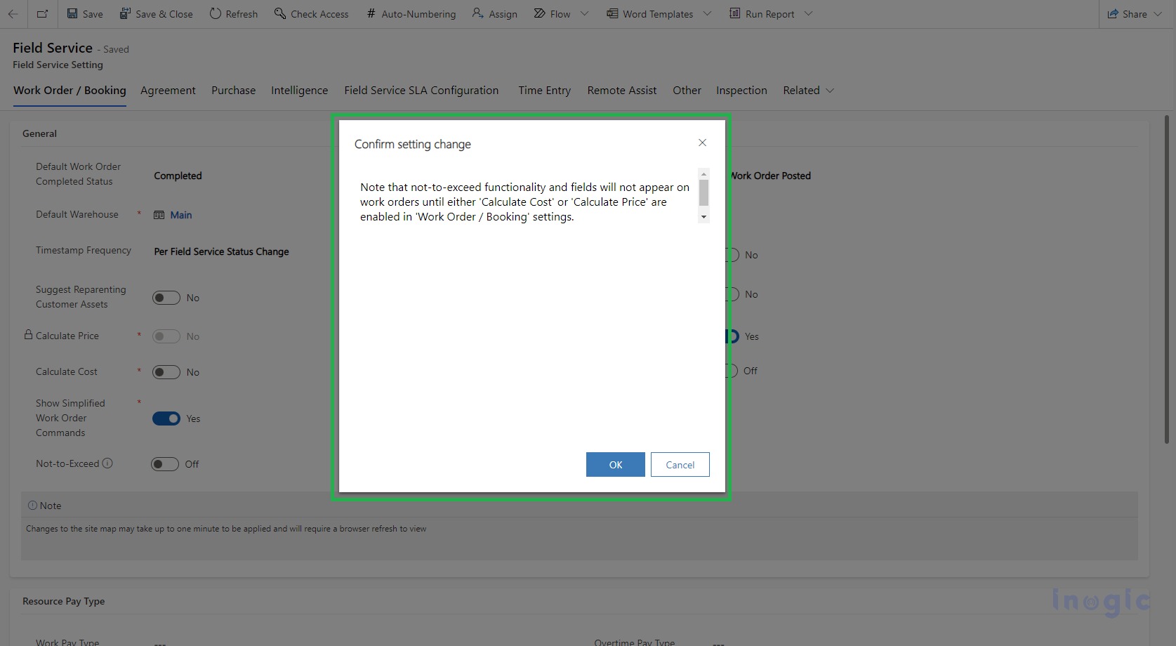 NottoExceed Setting with Field Service Dynamics 365 Microsoft
