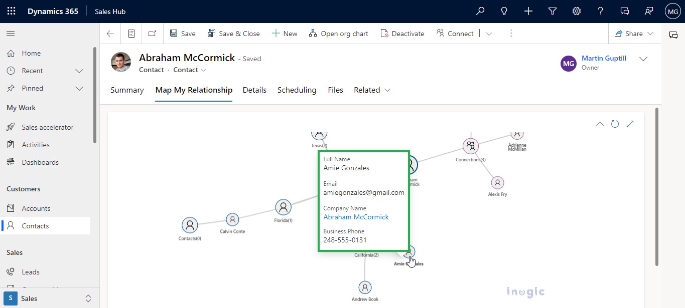 Trace entity relationships in a Mind Map view within Dynamics 365 using