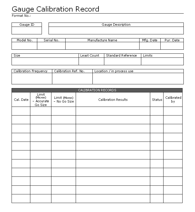 Download Thermometer Calibration Log Gantt Chart Excel