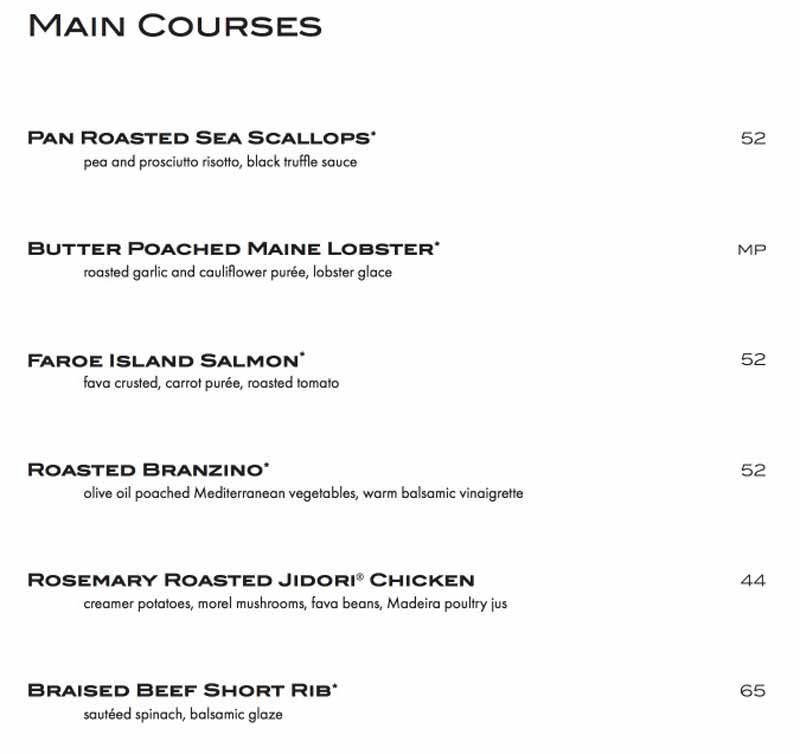 Menu for SW Steakhouse (3131 Las Vegas Boulevard South Las Vegas NV, 89109)