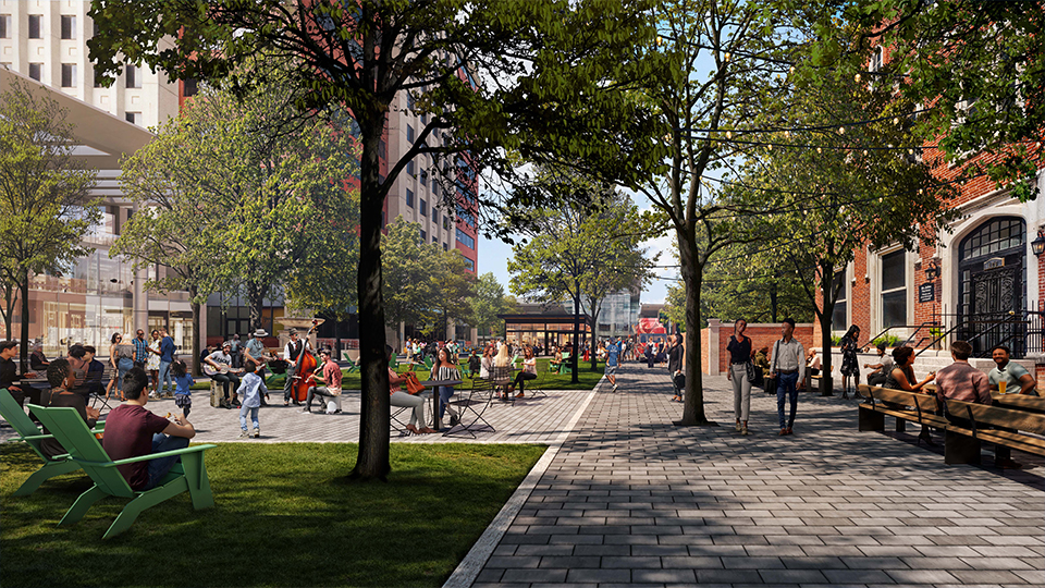 Portions of Monument Circle, Street to pedestrianonly