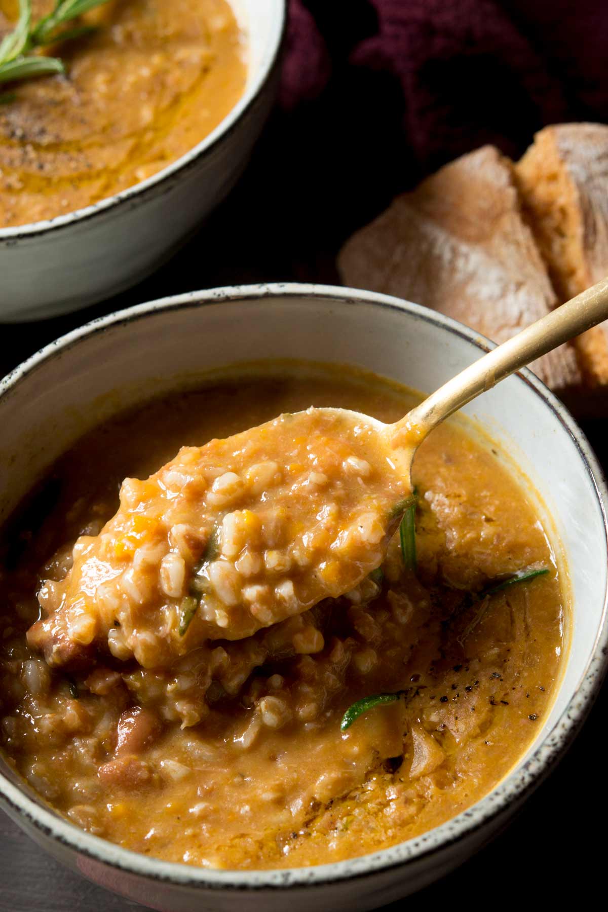 Tuscan Farro Soup with Beans Inside The Rustic Kitchen