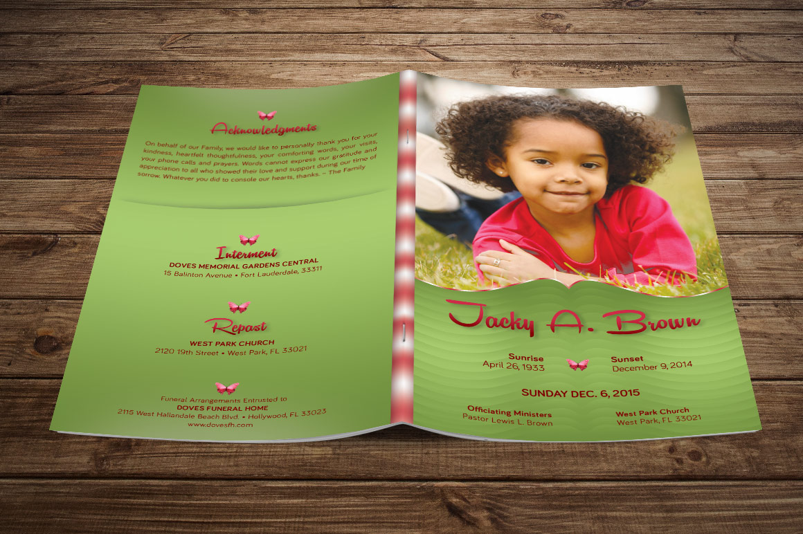 Child Funeral Program Girl and Boy Colors included Inspiks Market