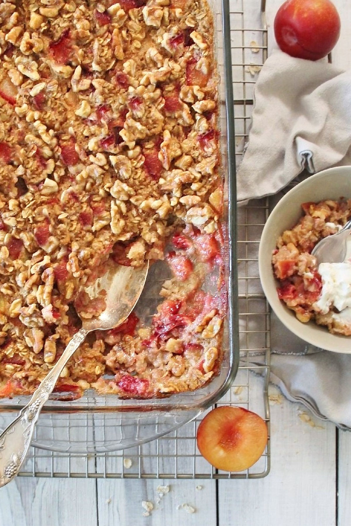 Apple Plum Baked Oatmeal Enjoy Warm Or Cold