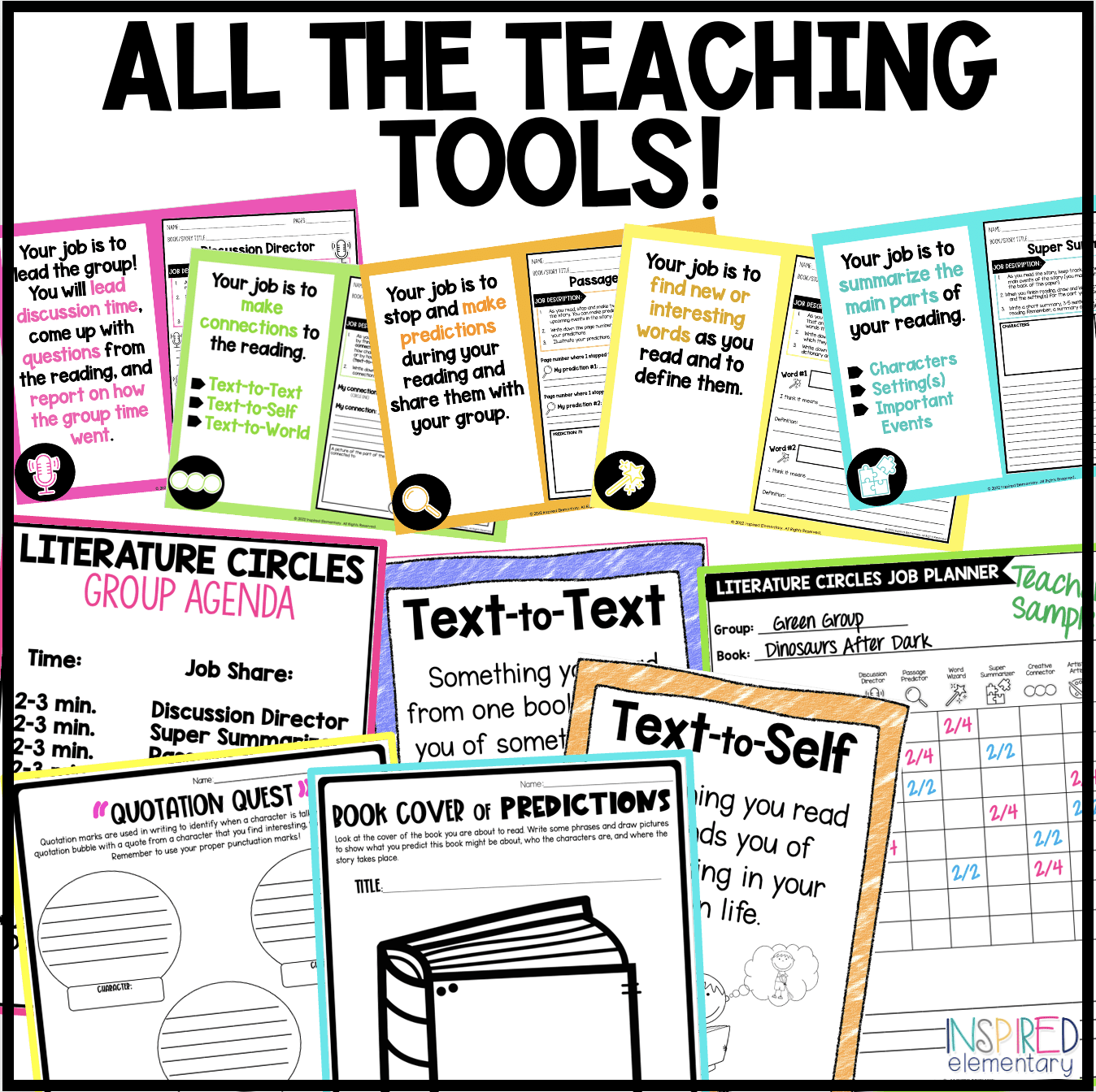 Literature Circles Job Sheets and More! · Inspired Elementary