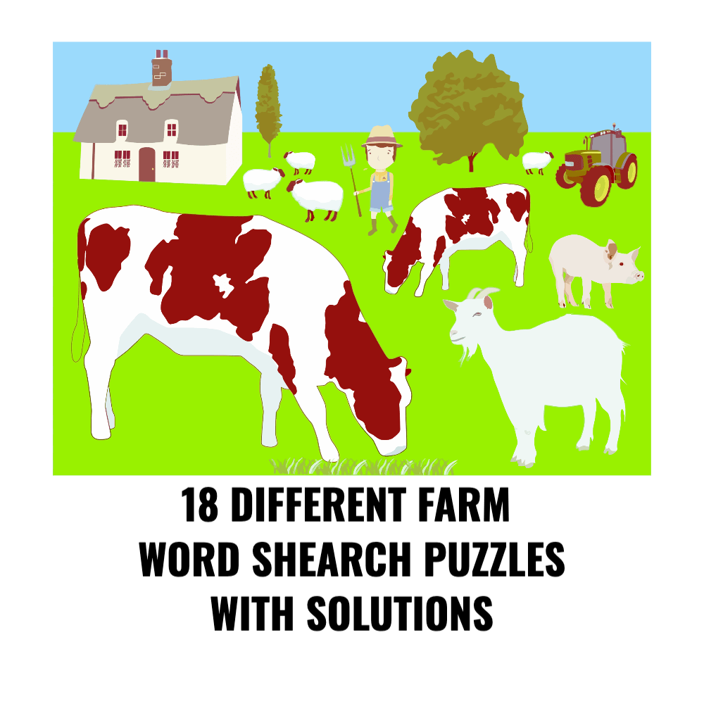 Farm Word Search Puzzles Downloadable pdf's Inspired Fun