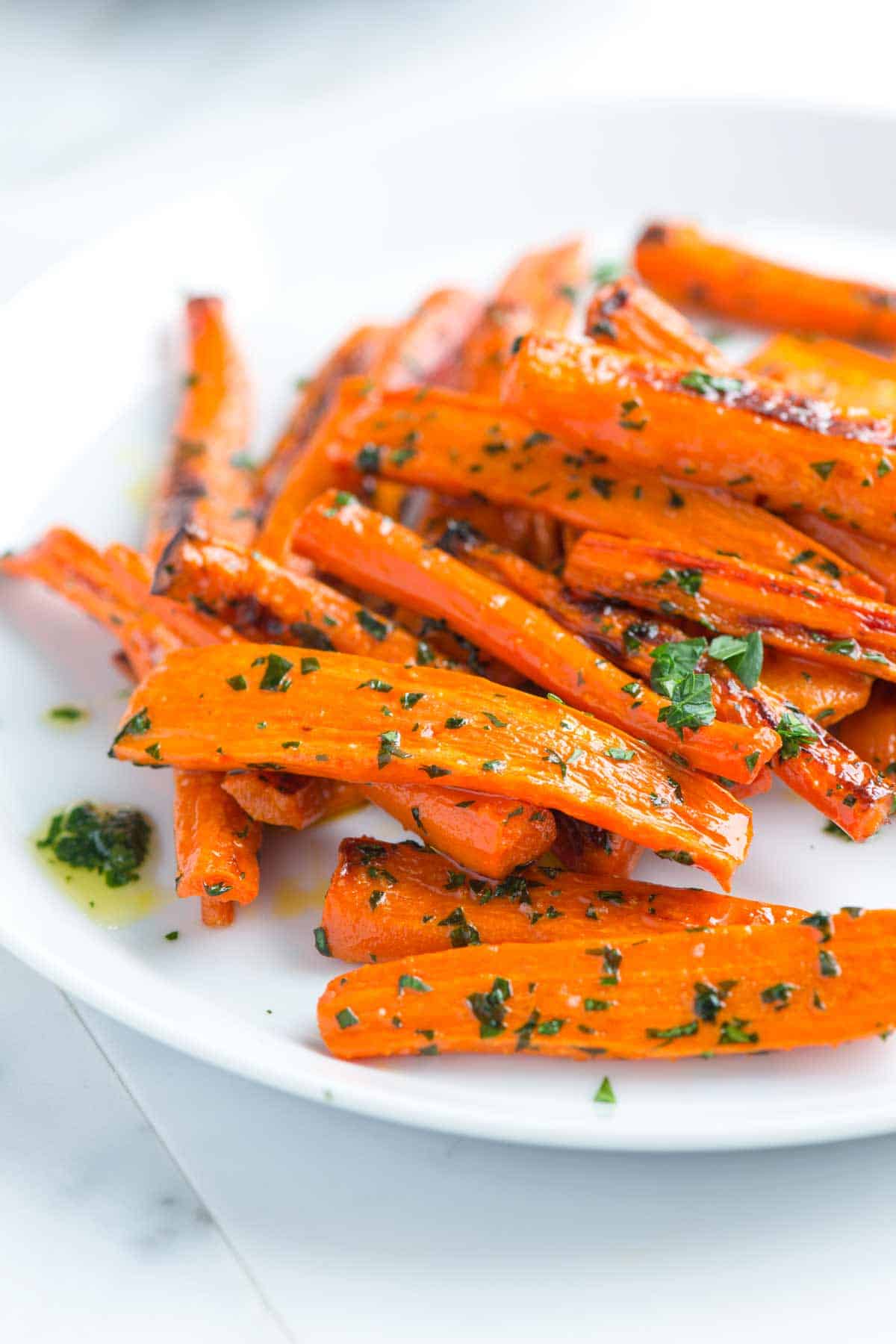 Roasted Carrots Recipe with Garlic Parsley Butter