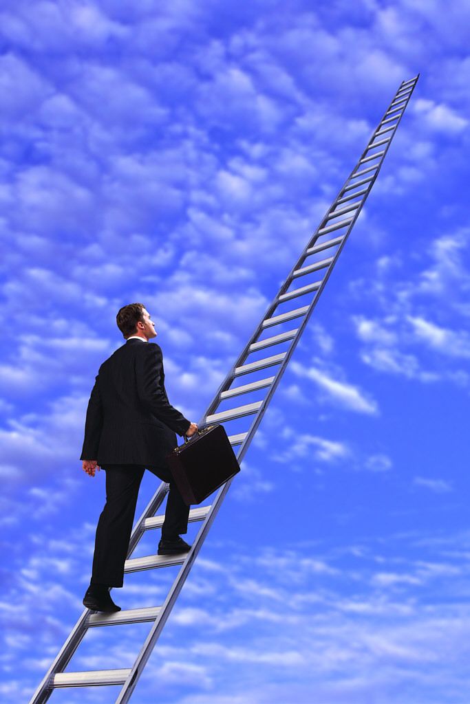 Man climbing ladder Inspiring Portfolio Careers