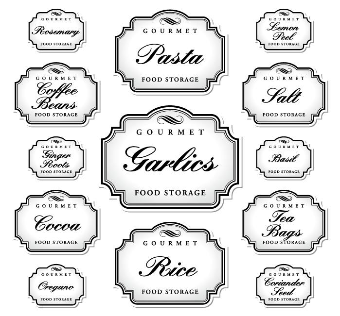 Food and Grocery Labels with a Variety of Choices Instabox