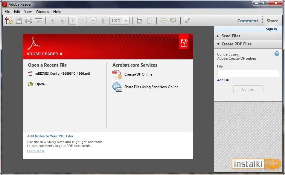Adobe Reader X 10.1.16 Windows download instalki.pl