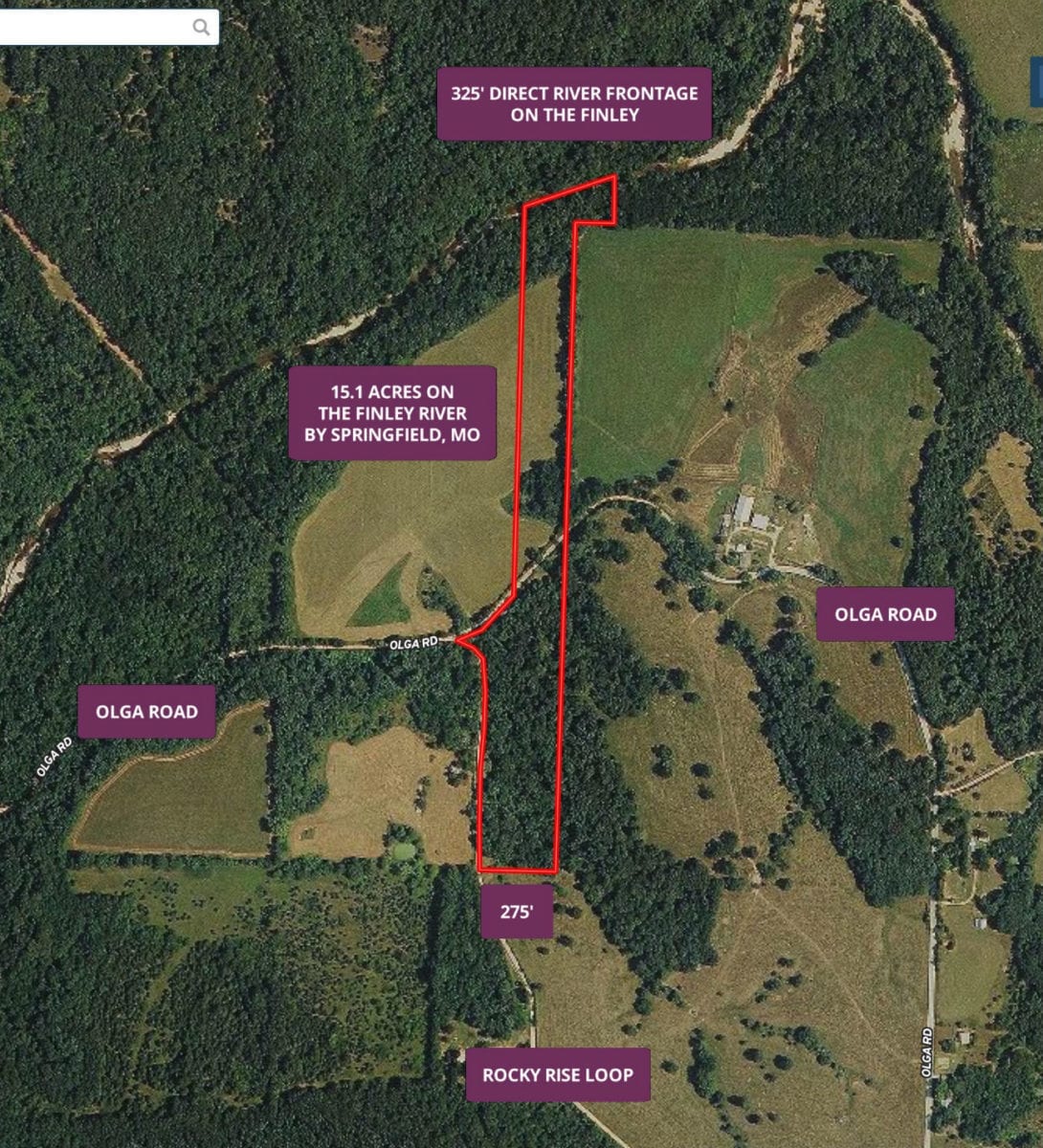 15 Acres ON the Finley River by Springfield for 1,500 Down! IDFR10