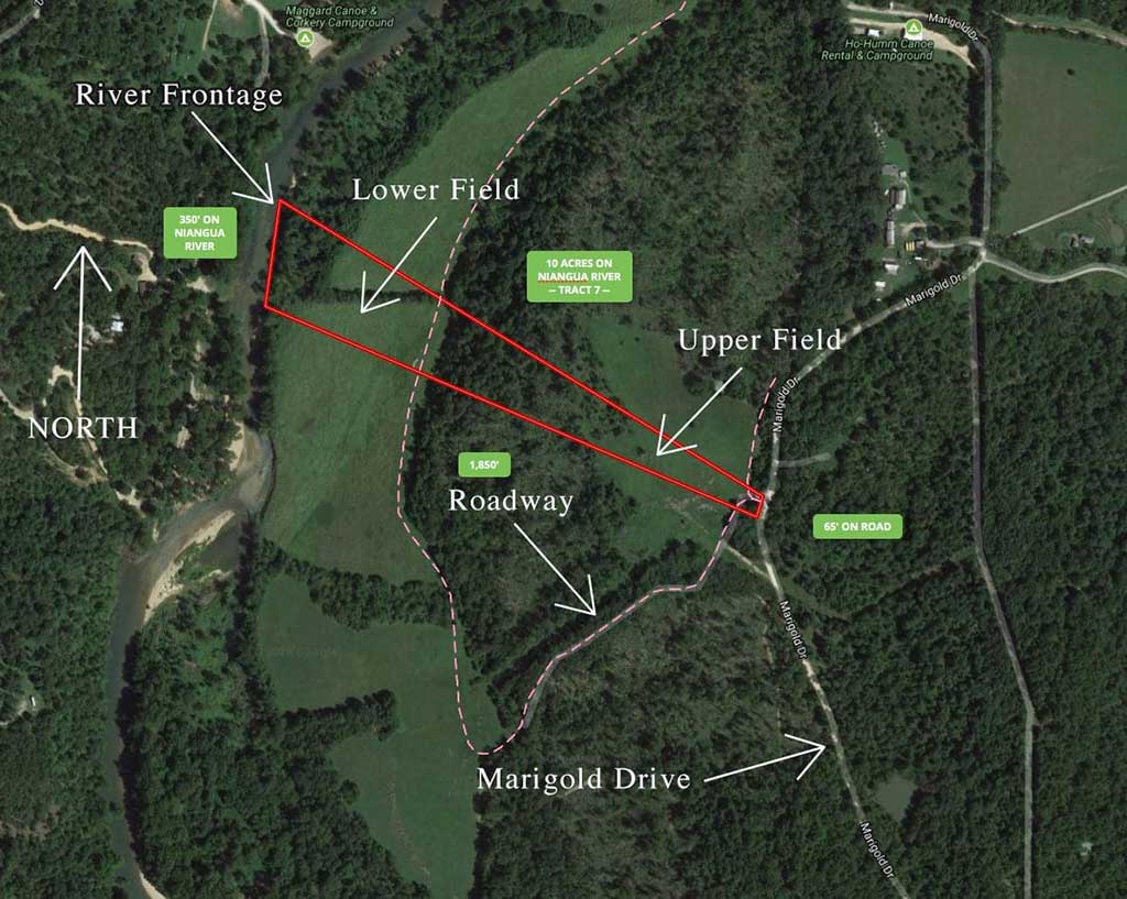 10.18 acres w/ 300' ON the Niangua River w/ rainbow trout! IDRN07