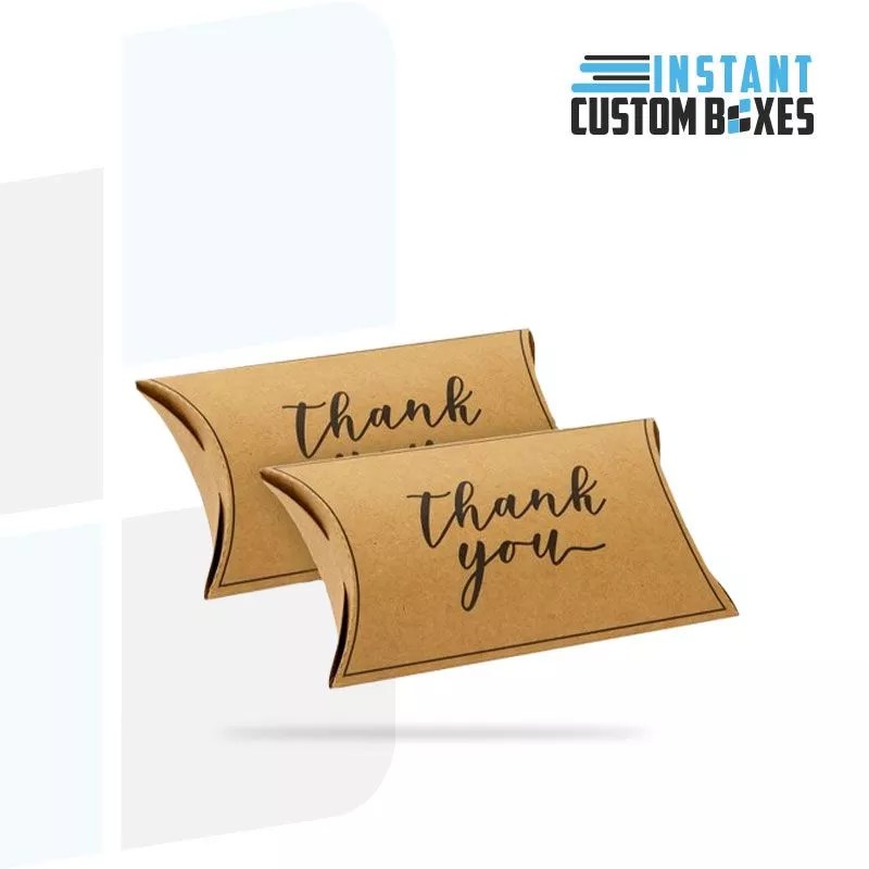 Custom Kraft Pillow Boxes Kraft Pillow Packaging Instant Custom Boxes