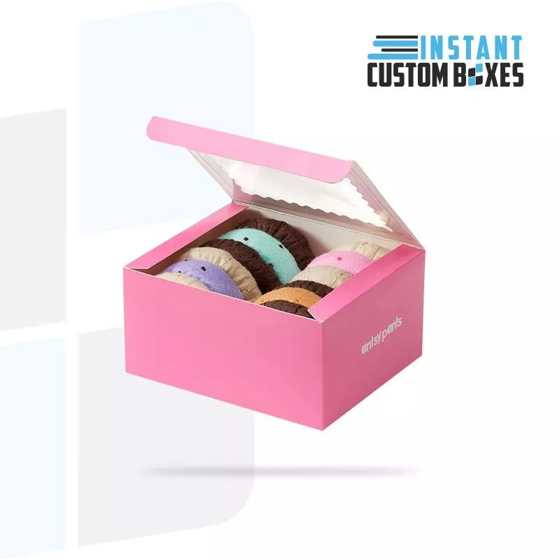 Get Custom Pink Bakery Boxes with Window In Bulk Instant Custom Boxes