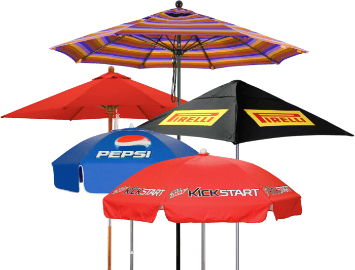 Custom Printed Commercial Beach Umbrellas & Patio Umbrellas