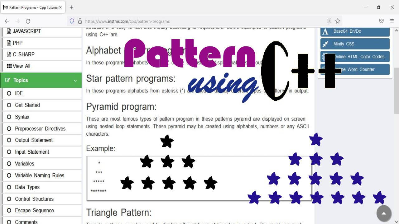 Pattern Programs Cpp Tutorial