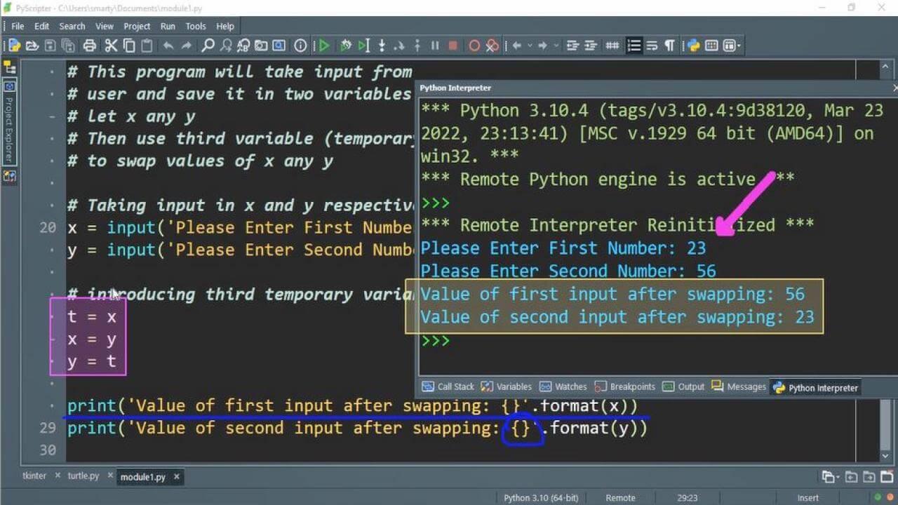 Python Tutorial Swapping Swap Two Numbers In Python Images