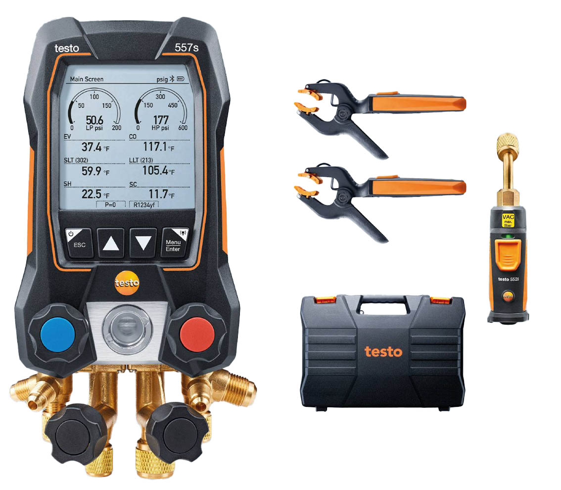 Testo 557S Digital Manifold Kit Refrigeration Test Equipment Instrumart