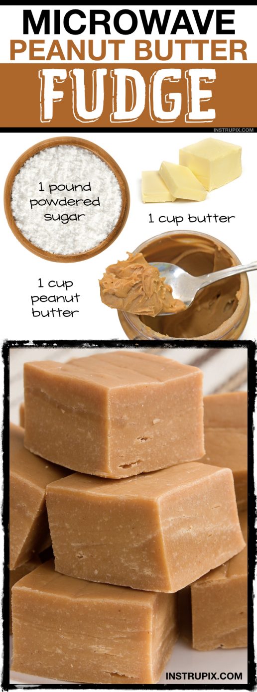 Microwave Peanut Butter Fudge (3 Ingredients)