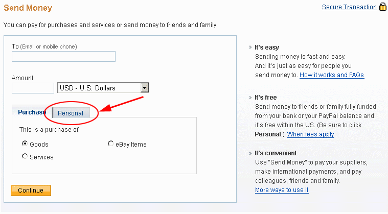 PayPal Send money with no added fees!