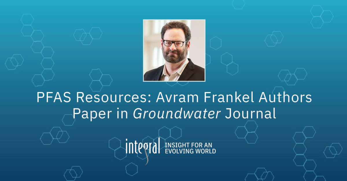 PFAS Resources Avram Frankel Authors Paper in Groundwater