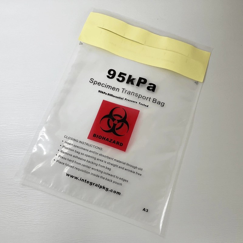 95kPa Specimen Transport Bags Integral Packaging