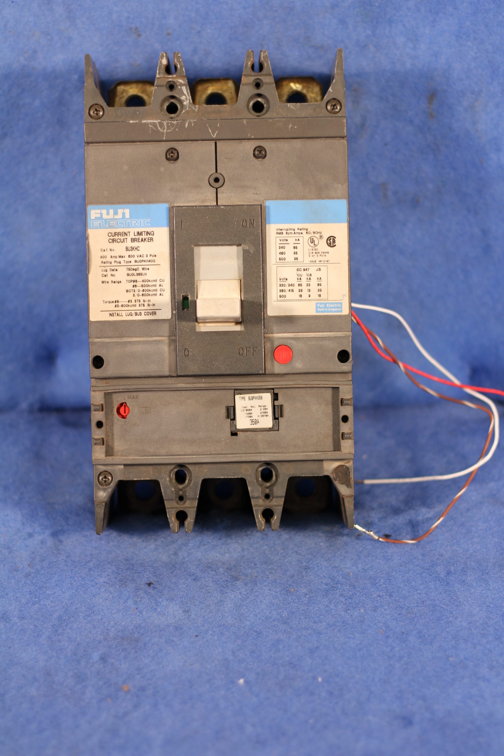Fuji Electric BU3KHC 400 Amp 350AMP TRIP 3 Pole Circuit Breaker 2 YEAR