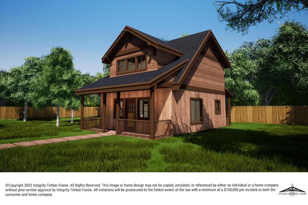 Affordable Cabin Kit The Hideaway 1000 SF 2 Bed 1.5 Bath
