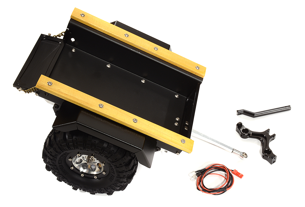 Realistic Leaf Spring 1/10 Size Utility Box Trailer for Scale Crawler