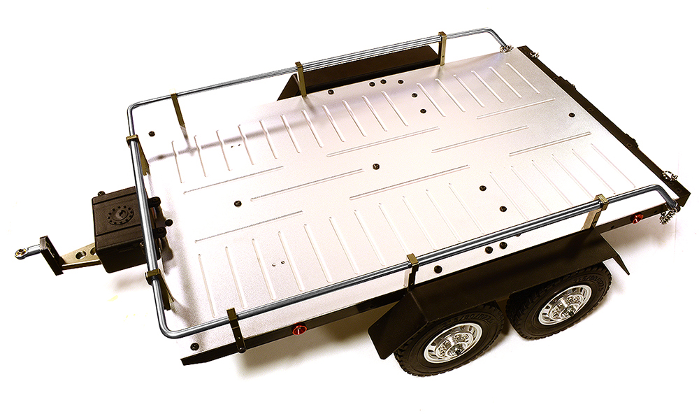 Machined Alloy Flatbed Dual Axle Car Trailer Kit for 1/10 Scale RC for