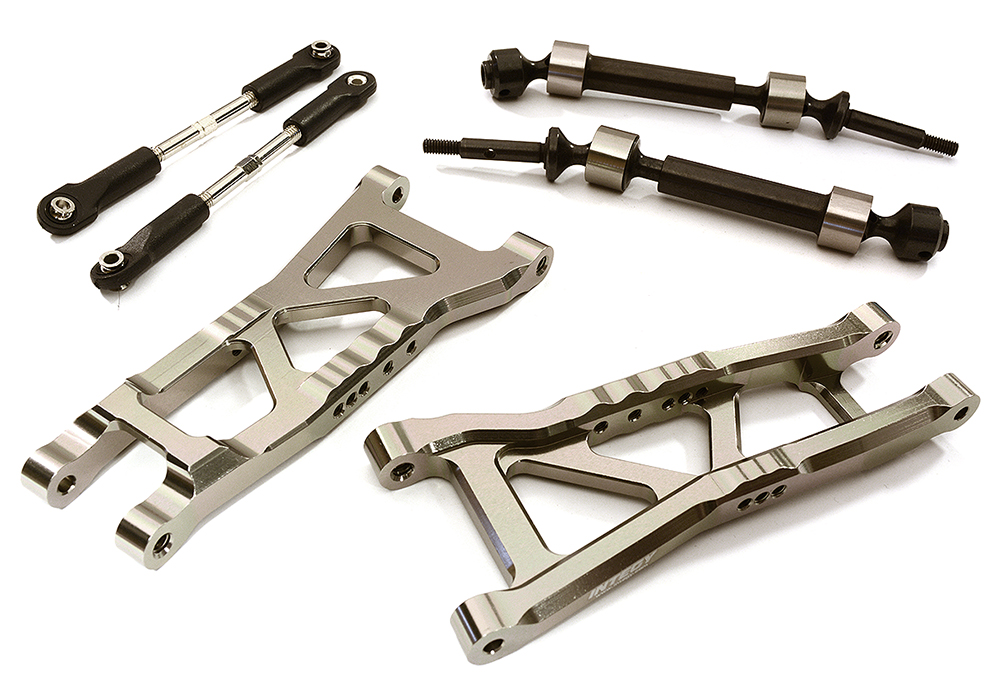 Billet Extended Rear Suspension Kit+Drive Shafts for Traxxas 1/10 Slash