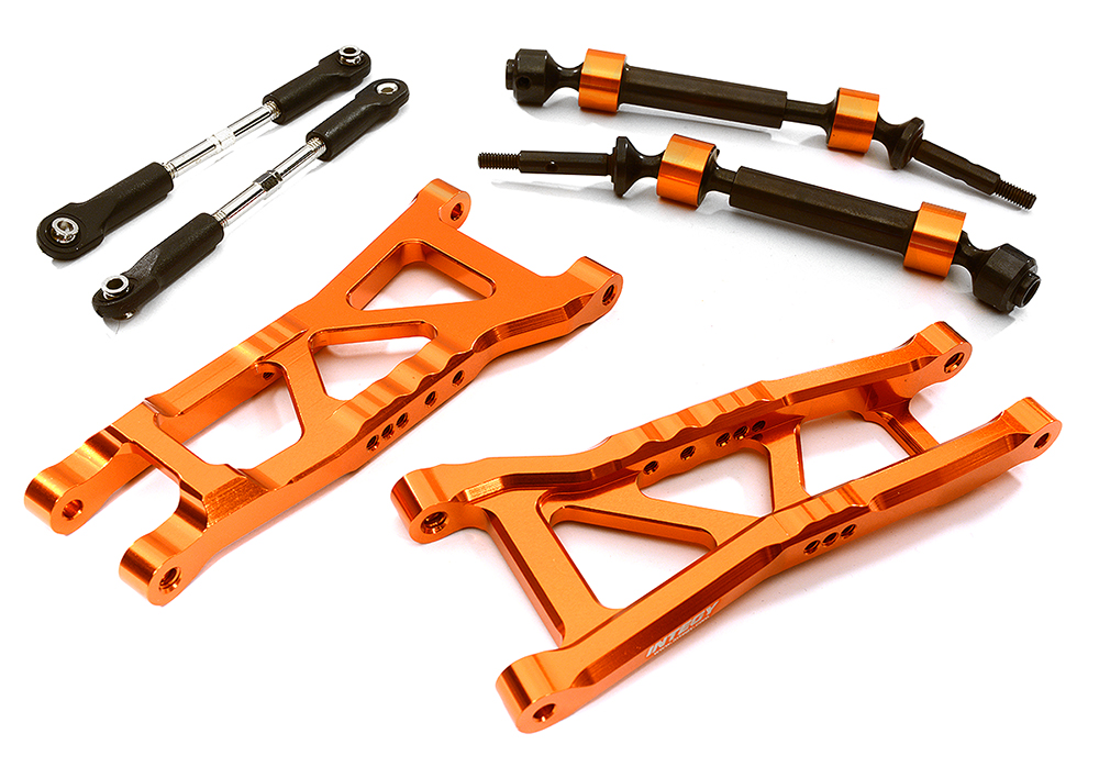 Billet Extended Rear Suspension Kit+Drive Shafts for Traxxas 1/10 Slash