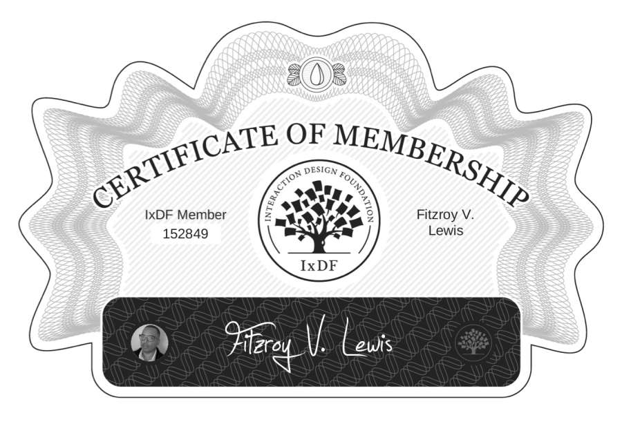 Fitzroy V. Lewis Certificate of Membership IxDF