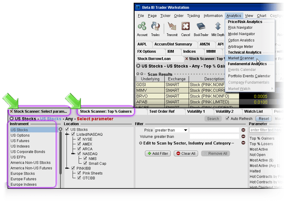 Market Scanners Quickstart Guide Interactive Brokers LLC