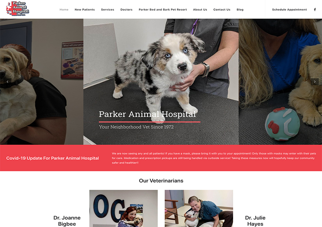 Parker Animal Hospital Denver WordPress Design Website Design