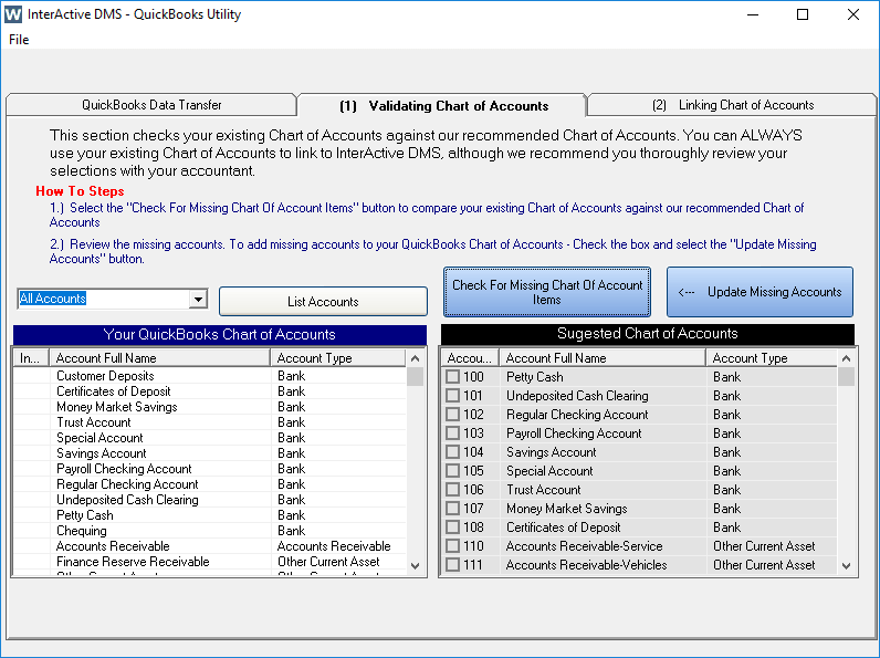 QuickBooks Interface InterActive DMS Used Car Dealer Management