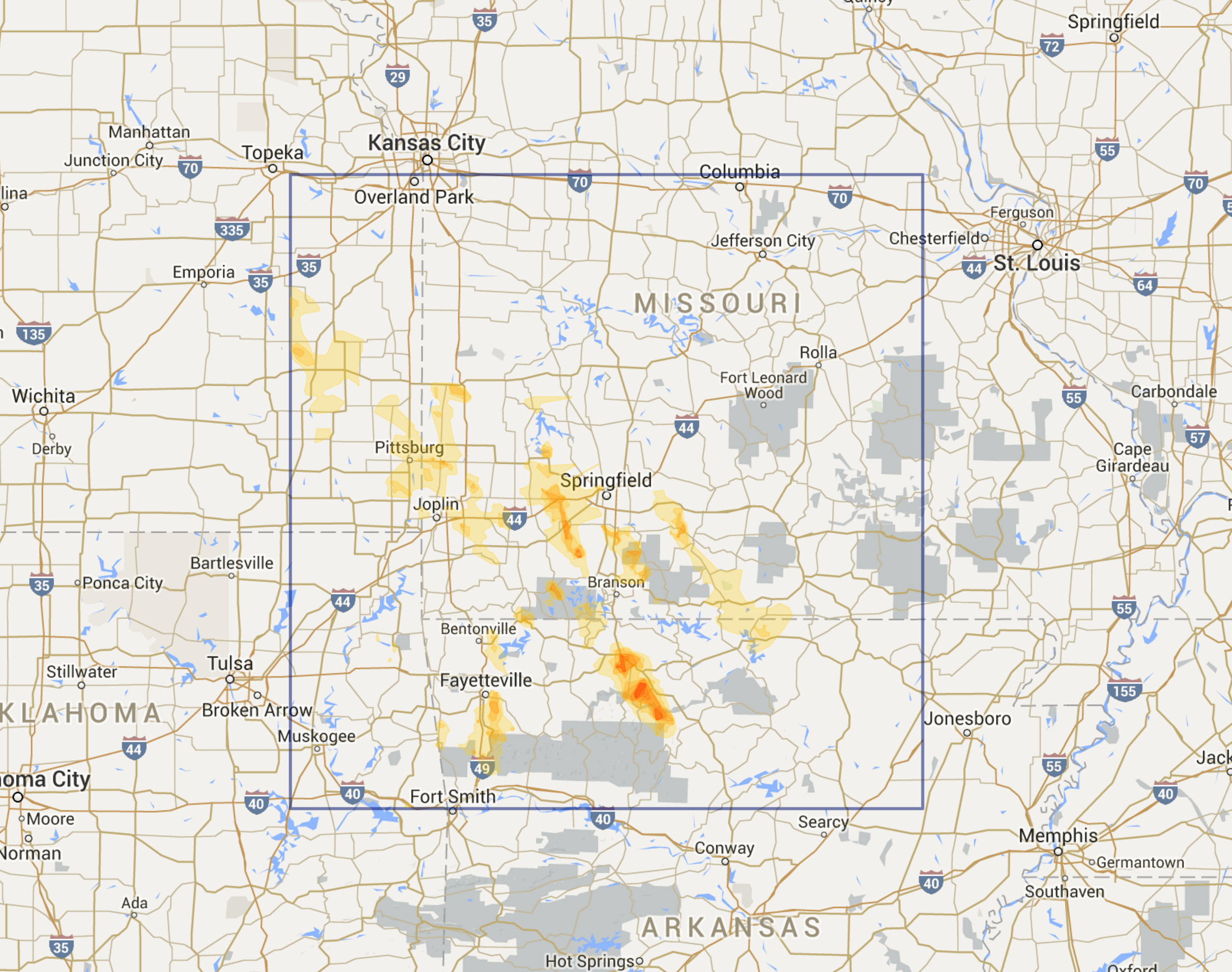 Dallas County Missouri Gis Interactive Hail Maps Available Regions