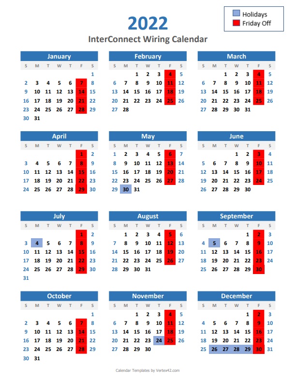 Company Calendar - Interconnect Wiring