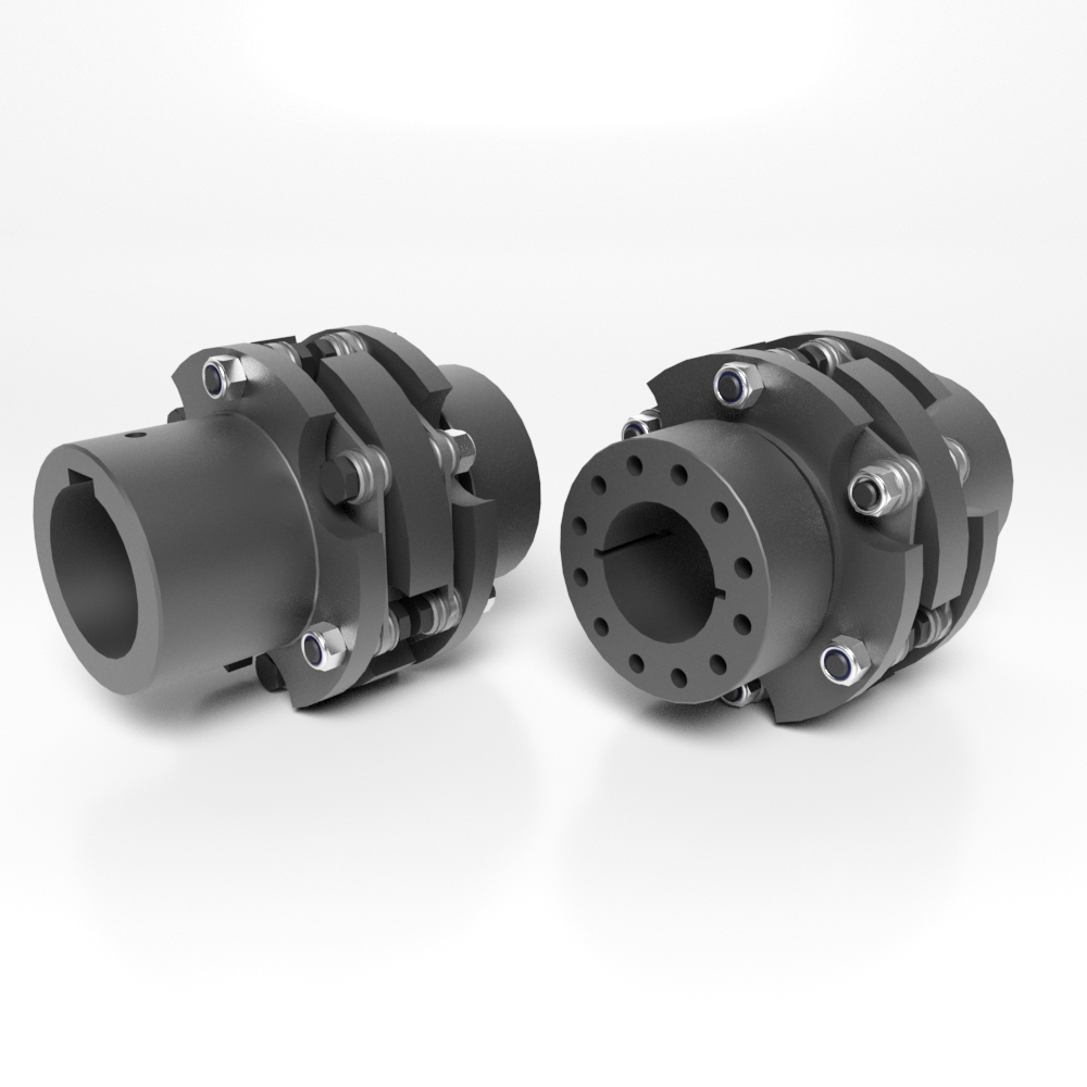 T25 50 5K Nm Pedestal Mount Keyed Double Flex Couplings
